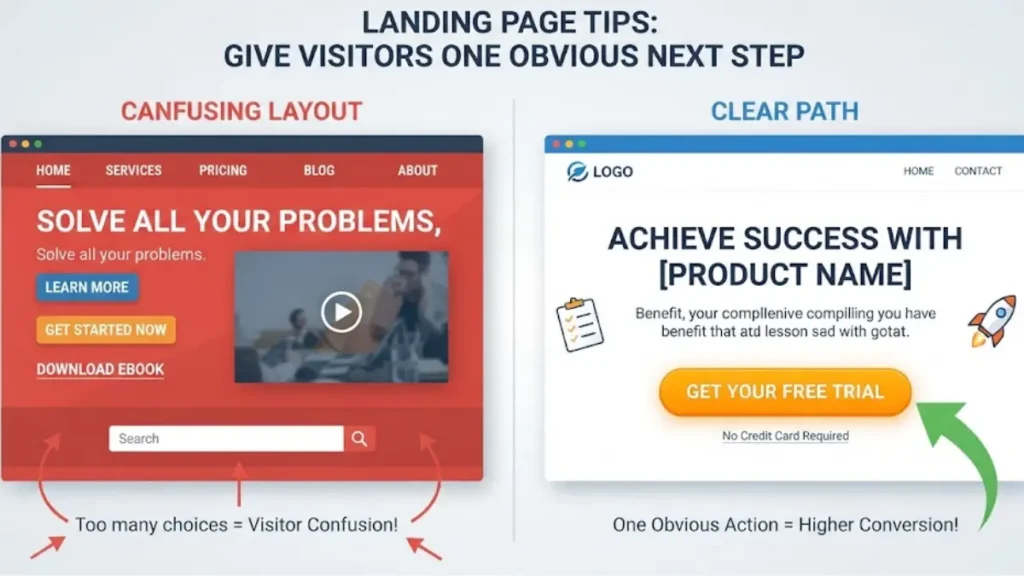 Give Visitors One Obvious
